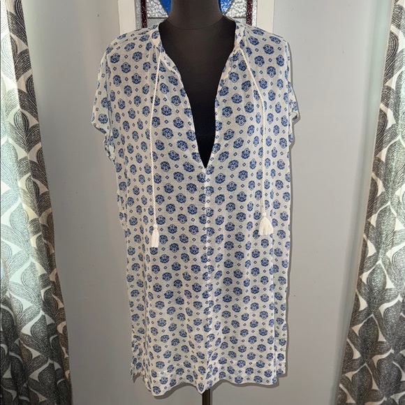 Madewell 100% Cotton Block Print Bathing Suit Cover Up SZ Large - Picture 1 of 8